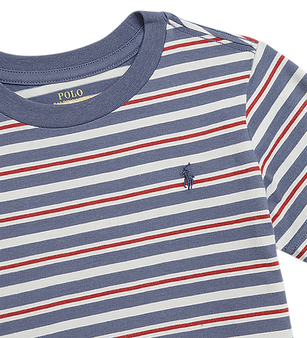 Polo Ralph Lauren T-shirt - SBTS II - Bl/Hvidstribet m. Rd