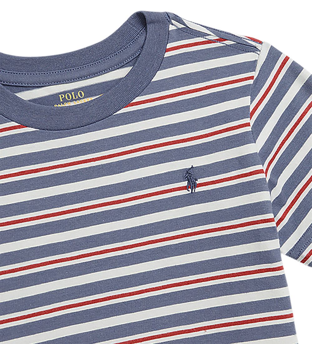 Polo Ralph Lauren T-shirt - SBTS II - Blå/Hvidstribet m. Rød