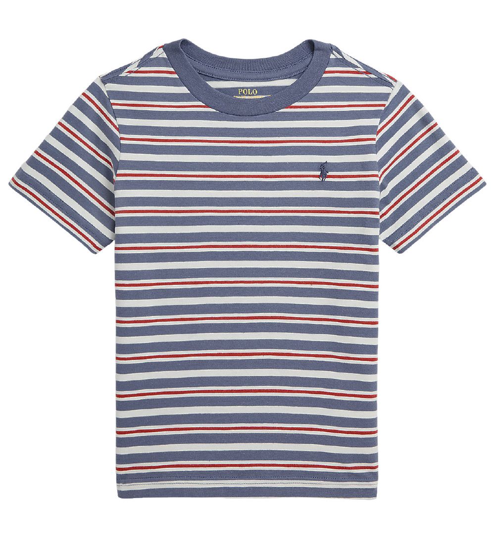 Polo Ralph Lauren T-shirt - SBTS II - Blå/Hvidstribet m. Rød
