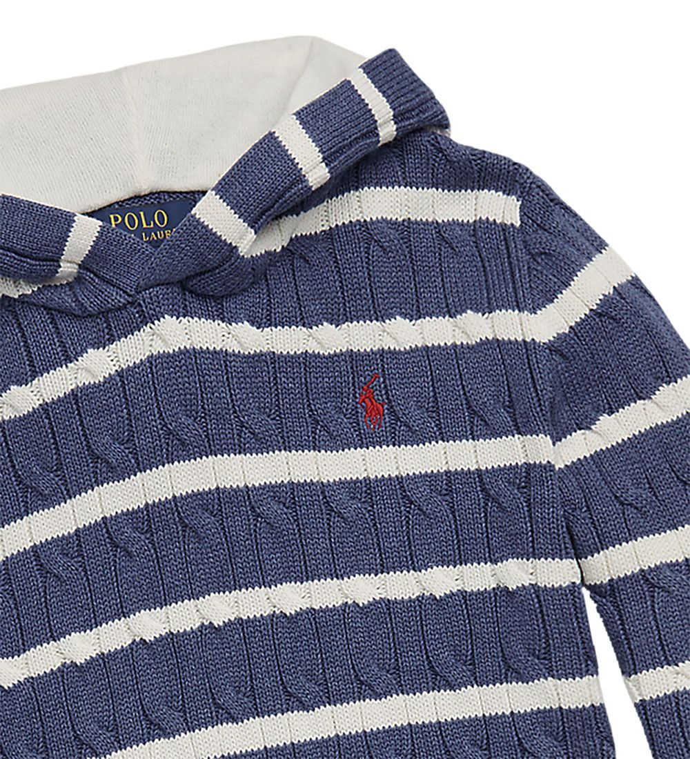 Polo Ralph Lauren Hættetrøje - Strik - SBTS II - Blå/Hvidstribet