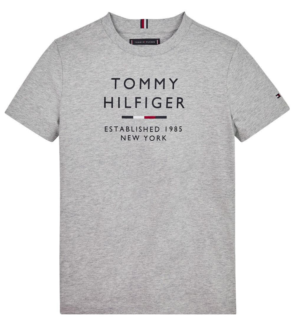 Tommy Hilfiger T-Shirt - Th Logo Tee - Light Grey Heather