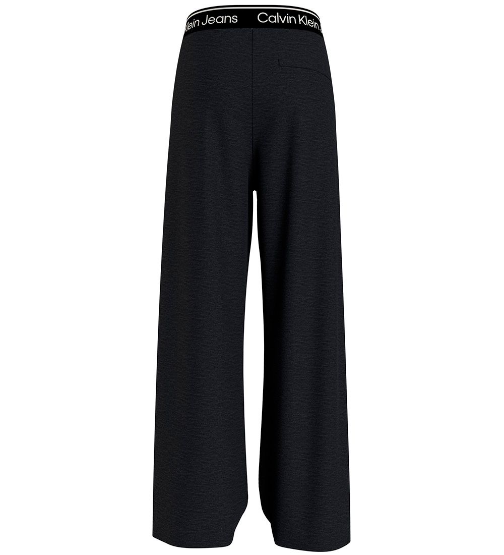 Calvin Klein Sweatpants - Logo Tape Wide Leg - Sort