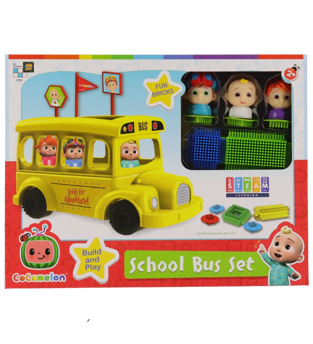 CoComelon Aktivitetslegetj - Funbricks School Bus Set