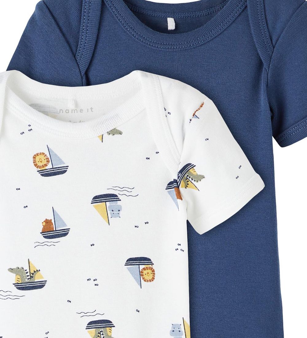 Name It Body k/æ - Noos - NbmBody - 2-pak - Bright White/Boats