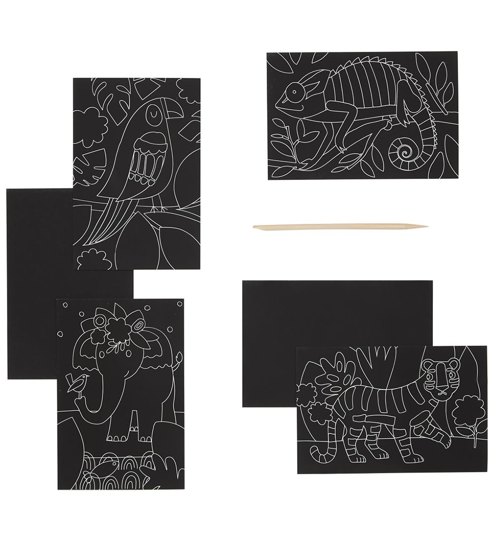 Ooly Scratch & Scribble Mini Sæt - Jungle Fun