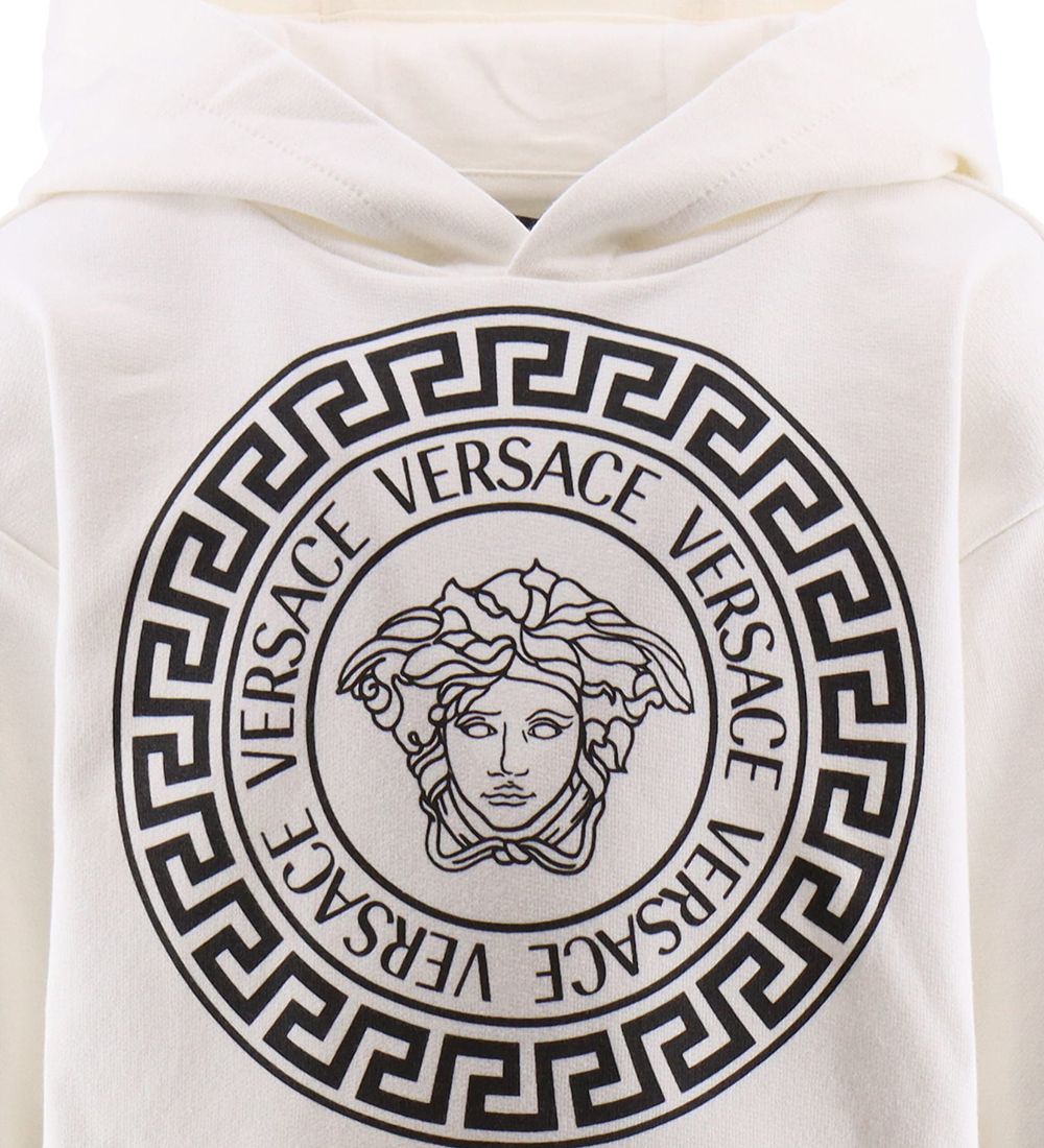Versace Hættetrøje - Greca/Medusa - Hvid/Sort m. Print