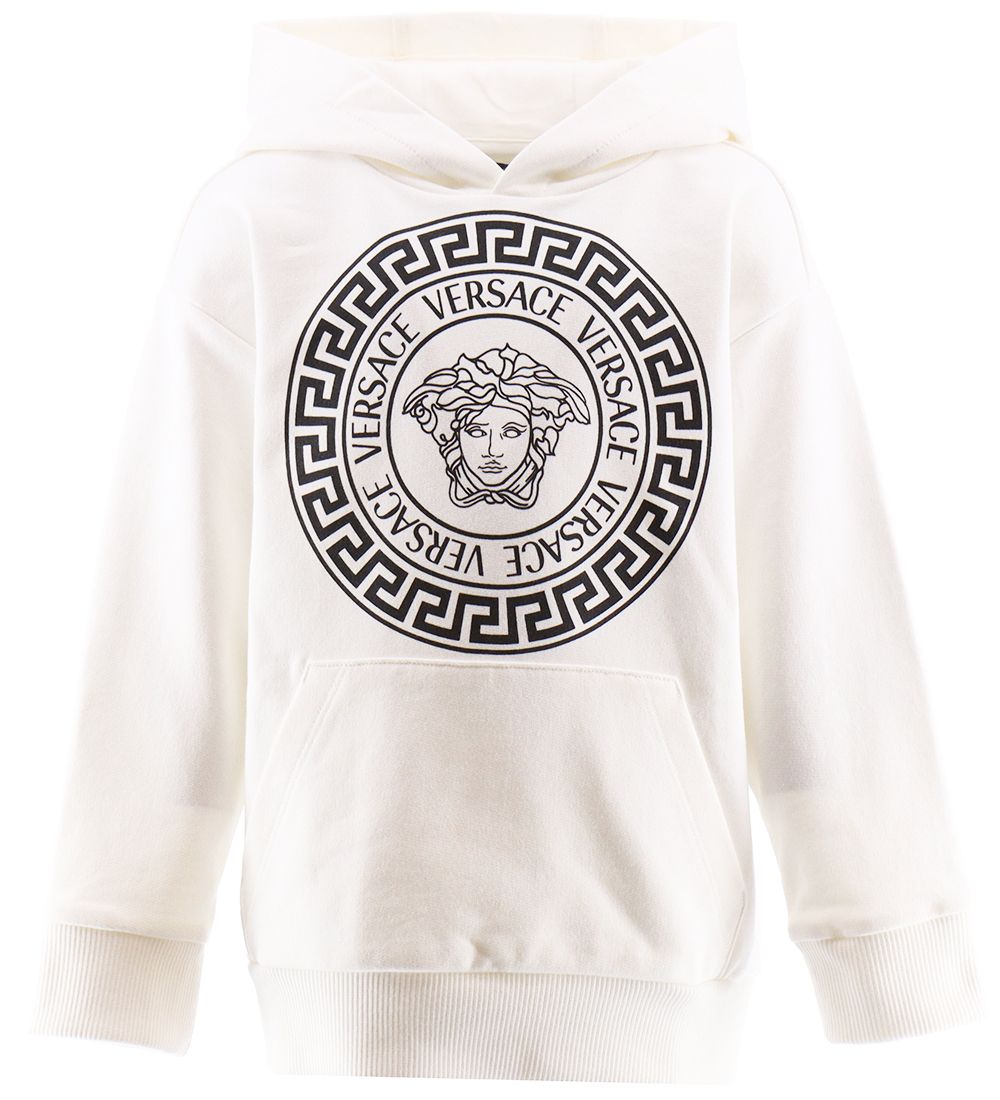 Versace Hættetrøje - Greca/Medusa - Hvid/Sort m. Print