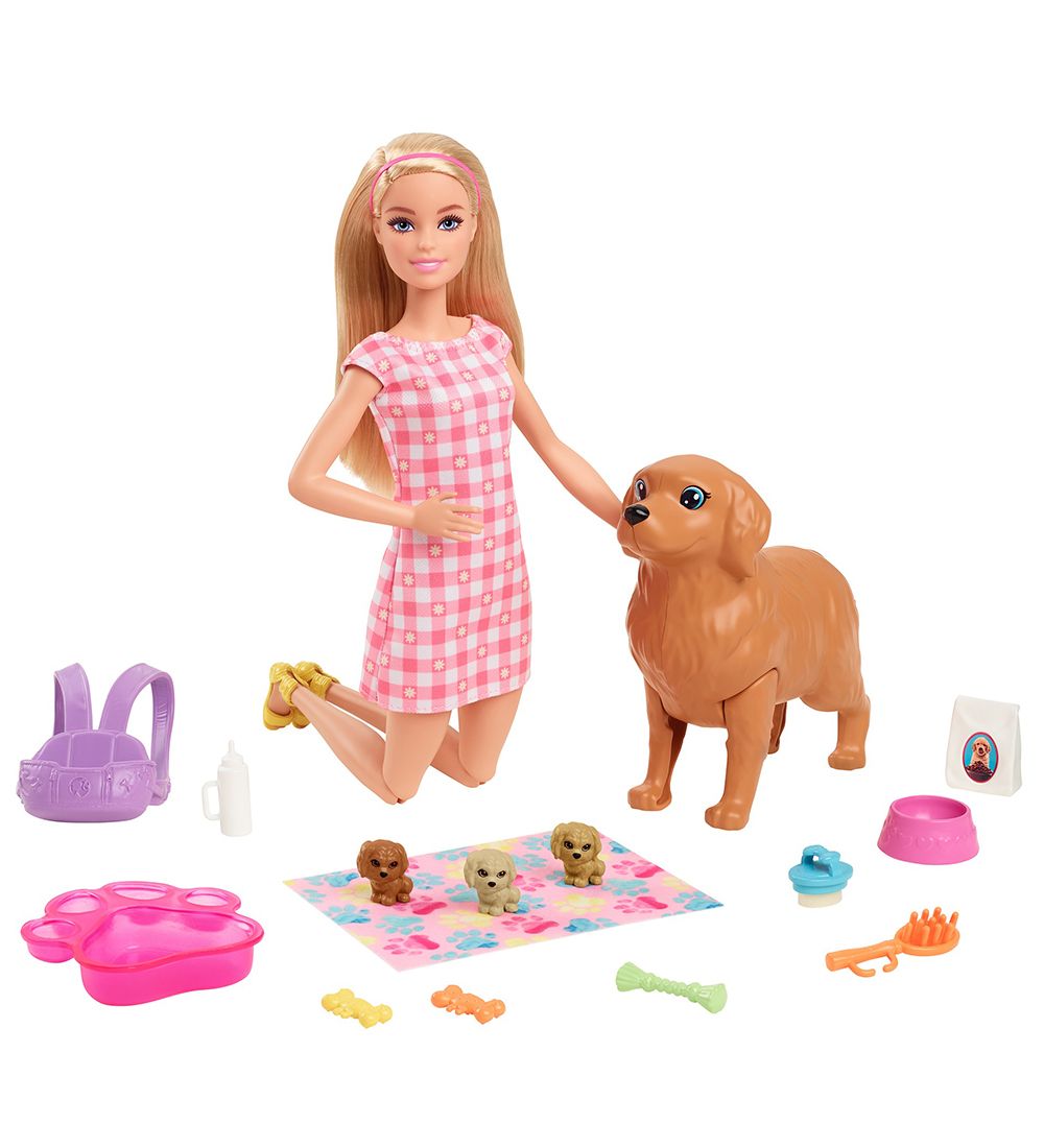 Barbie Dukkest - Hund Og Nyfdte Hvalpe