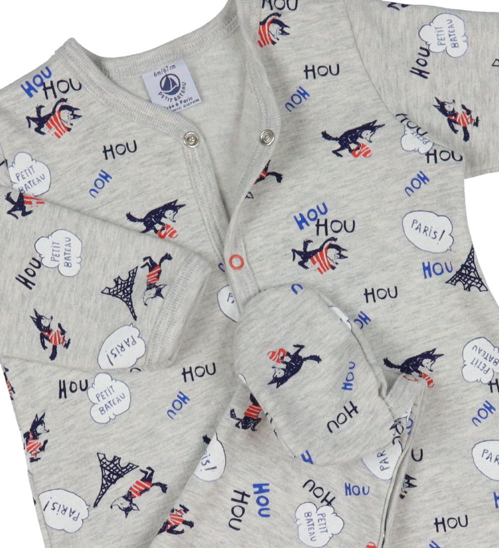 Petit Bateau Heldragt m. Fdder - Gr m. Print