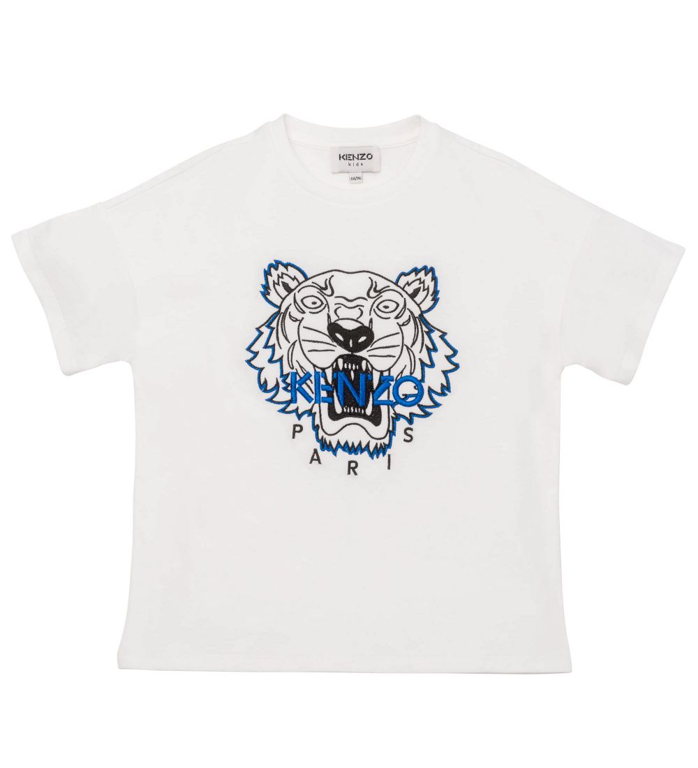 Kenzo T-shirt - Off White/Bl m. Tiger