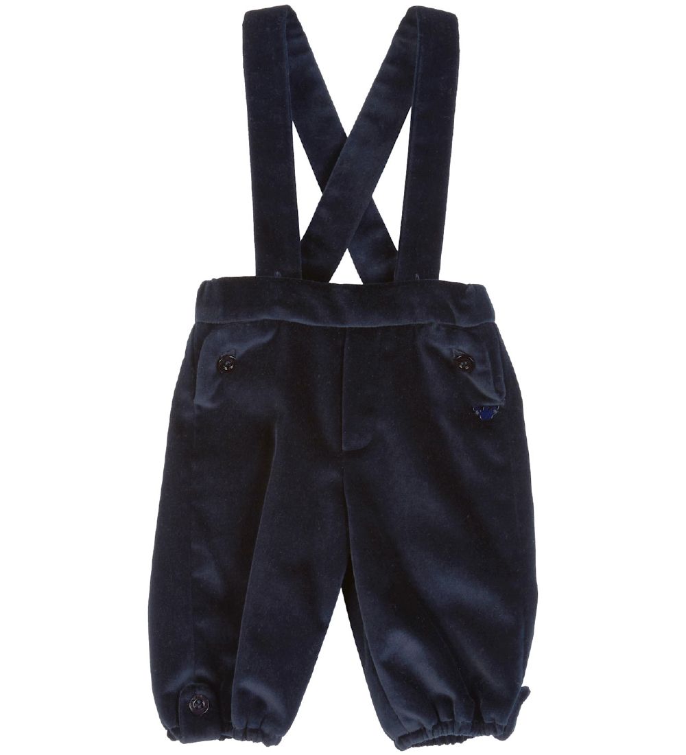 Emporio Armani Skjortebody/Bukser - Velour - Navy/Hvid