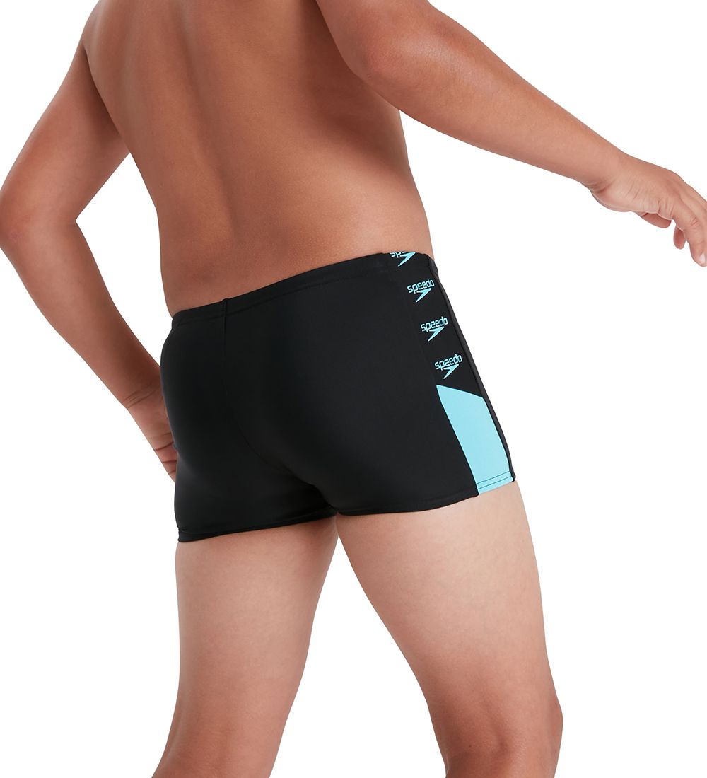 Speedo Badebukser - Boom Logo Splice Aquashorts - Sort/Turkis