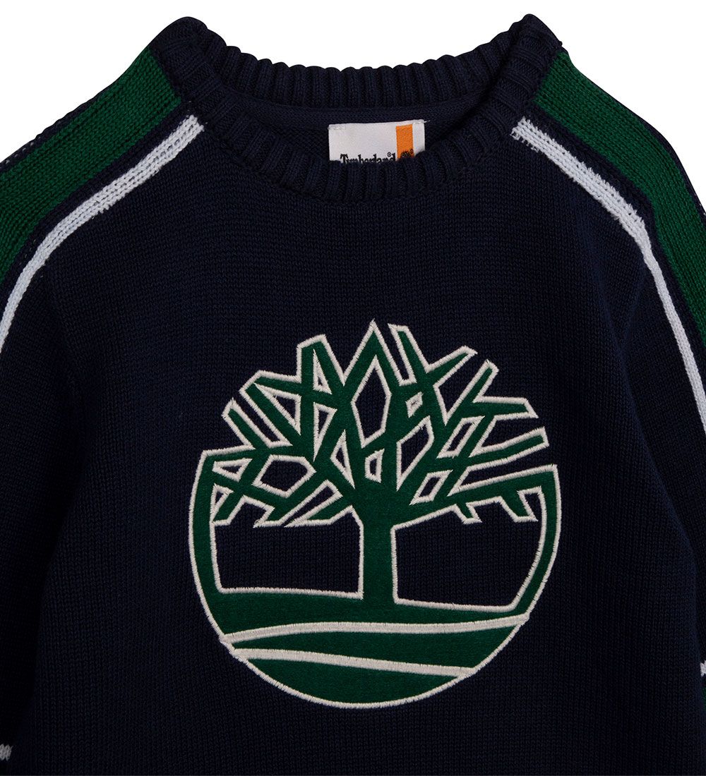 Timberland Bluse - Ambiance - Bomuld/Uld - Navy/Grøn m. Logo