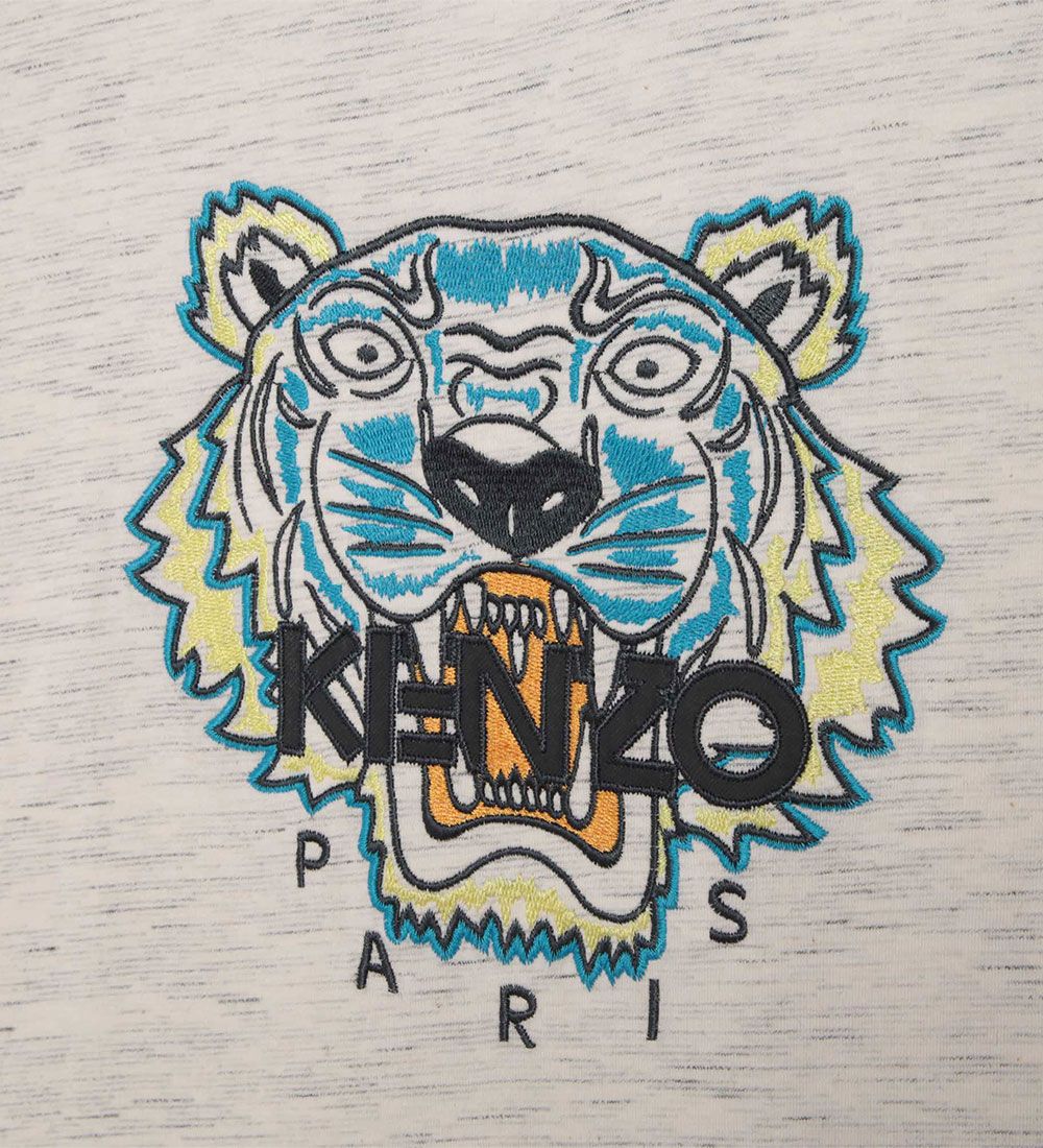 Kenzo T-Shirt - Party - Meleret Off White m. Tiger