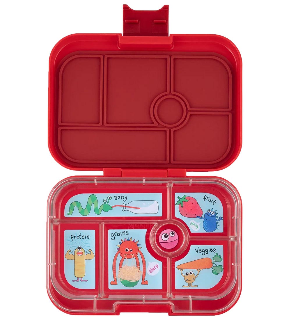 Yumbox Madkasse m. 6 Rum - Bento Original - Wow Red Funny Monste