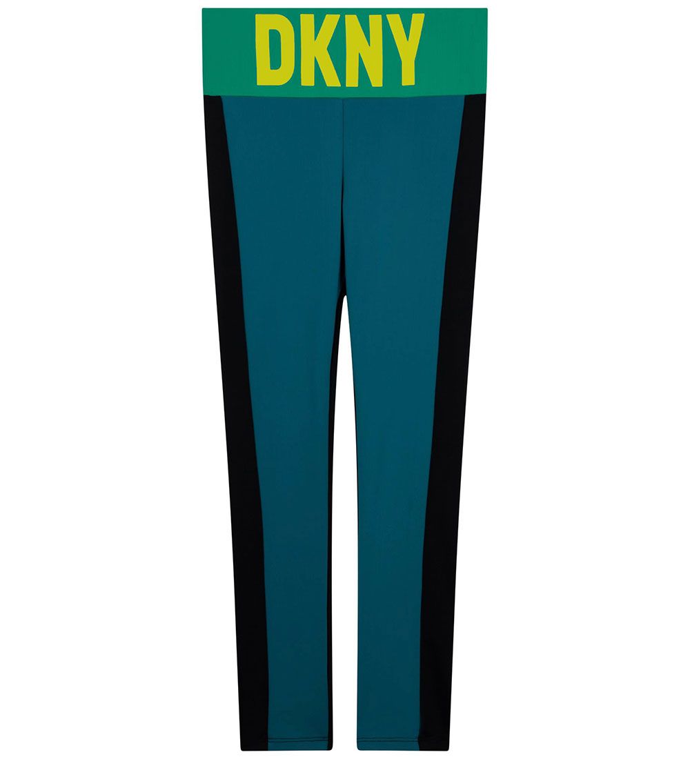 DKNY Leggings - Petroleumsbl/Sort