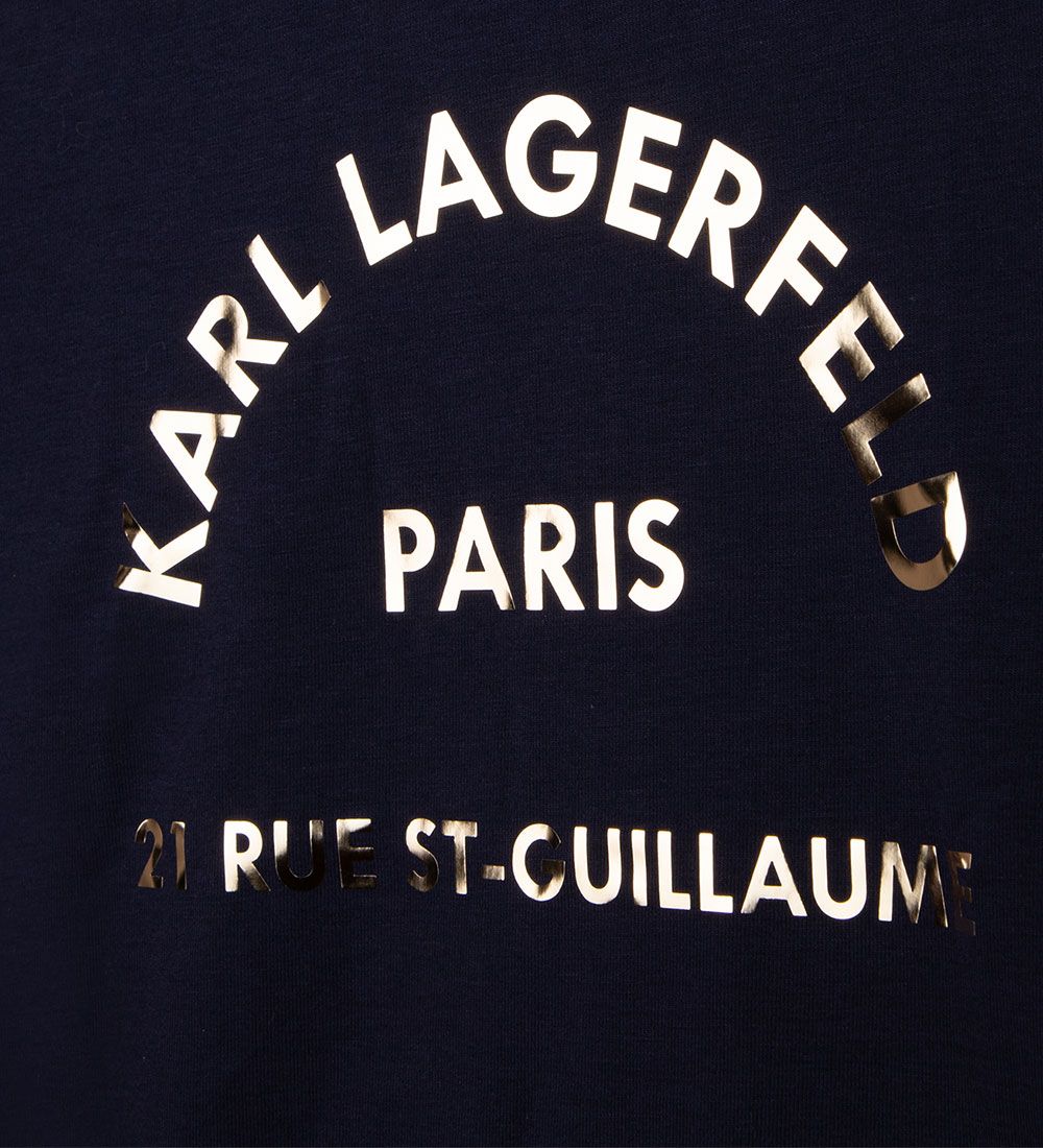 Karl Lagerfeld T-shirt - Tron - Navy m. Guld