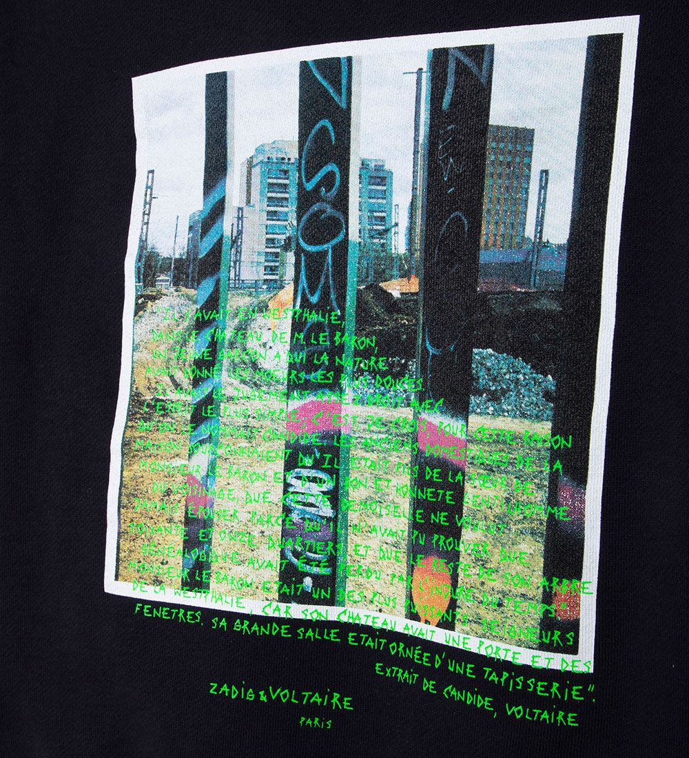 Zadig & Voltaire Hættetrøje - Green Art - Night m. Print