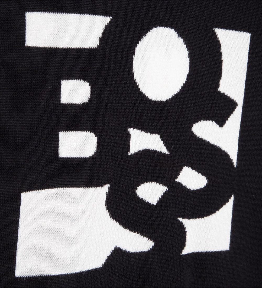 BOSS Bluse - Strik - Casual - Sort m. Hvid