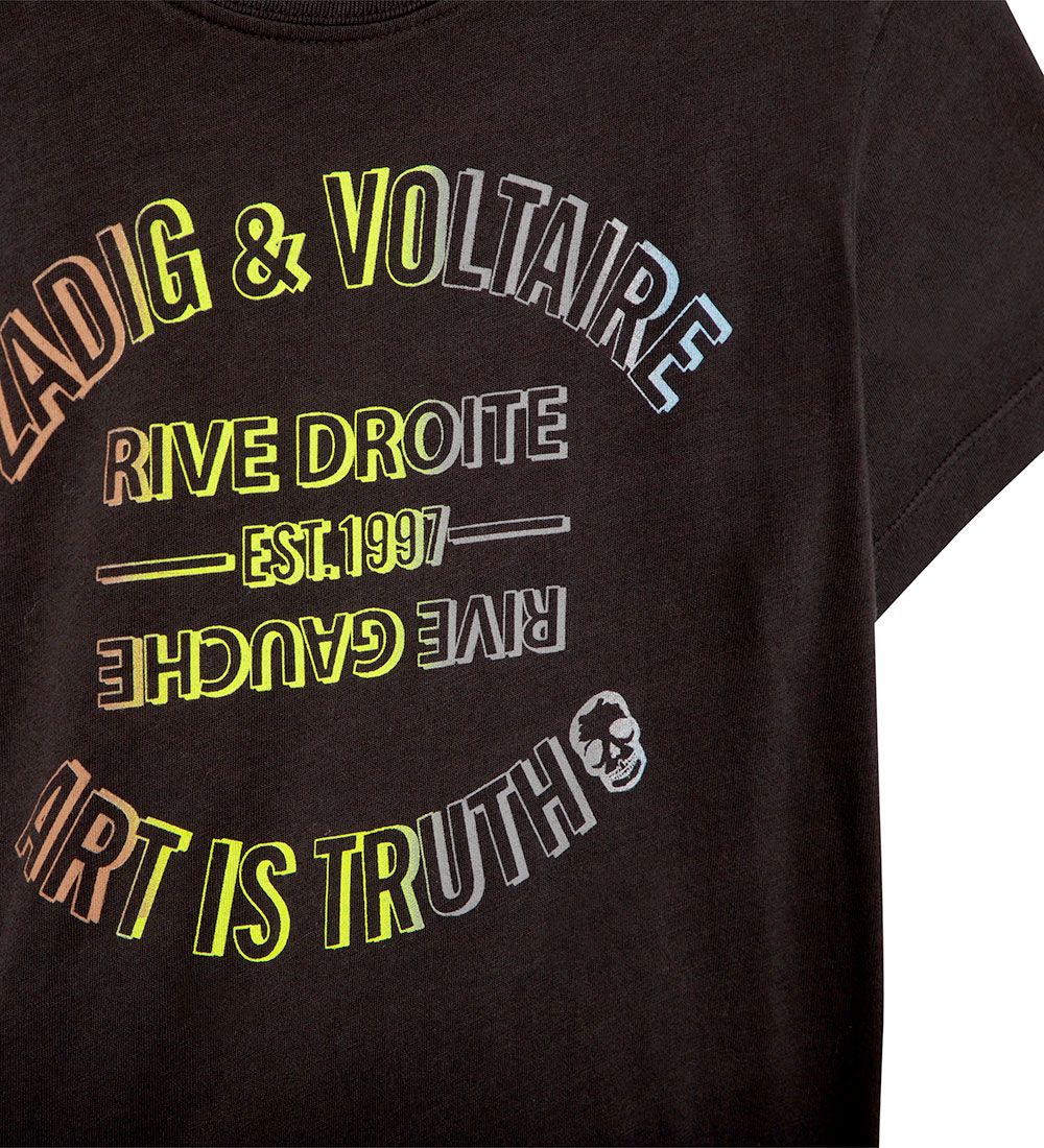 Zadig & Voltaire T-Shirt - Green Art - Sort m. Tekt