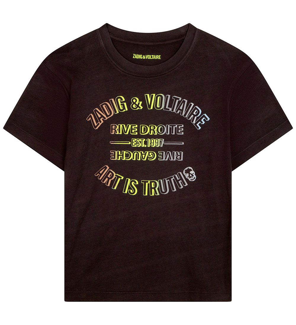 Zadig & Voltaire T-Shirt - Green Art - Sort m. Tekt