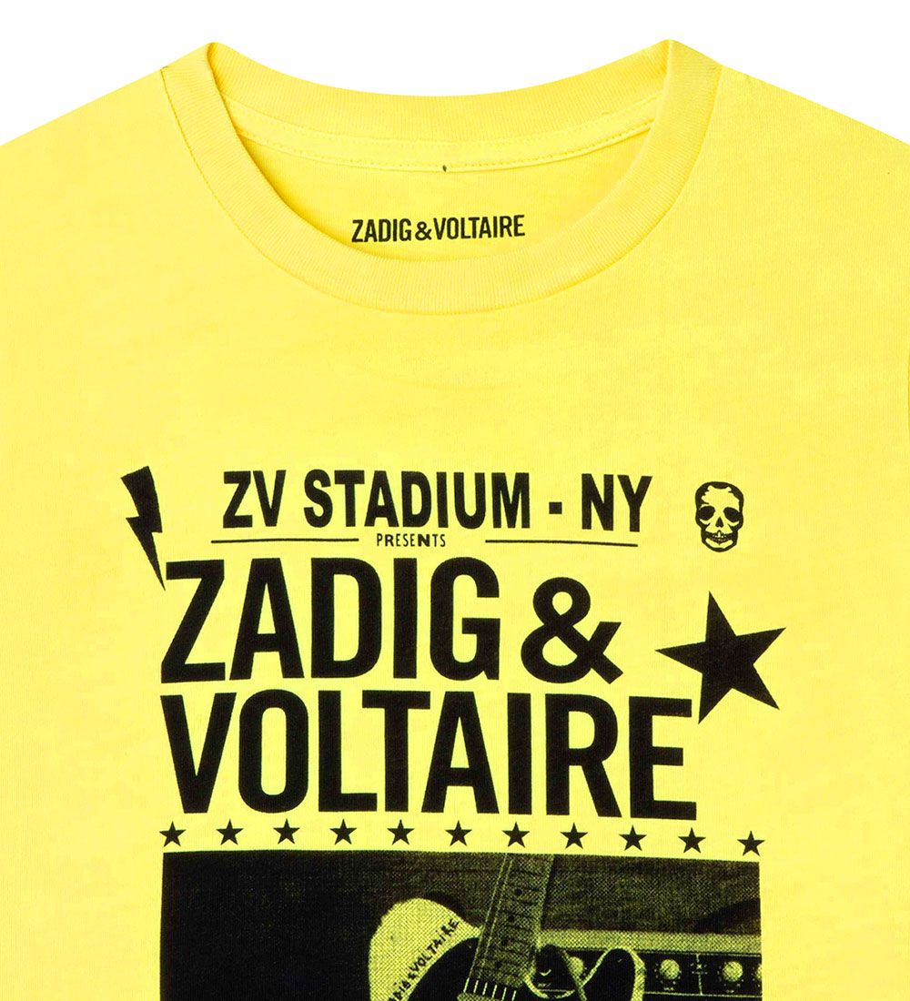 Zadig & Voltaire T-Shirt - Silver Shades - Lemon m. Sort