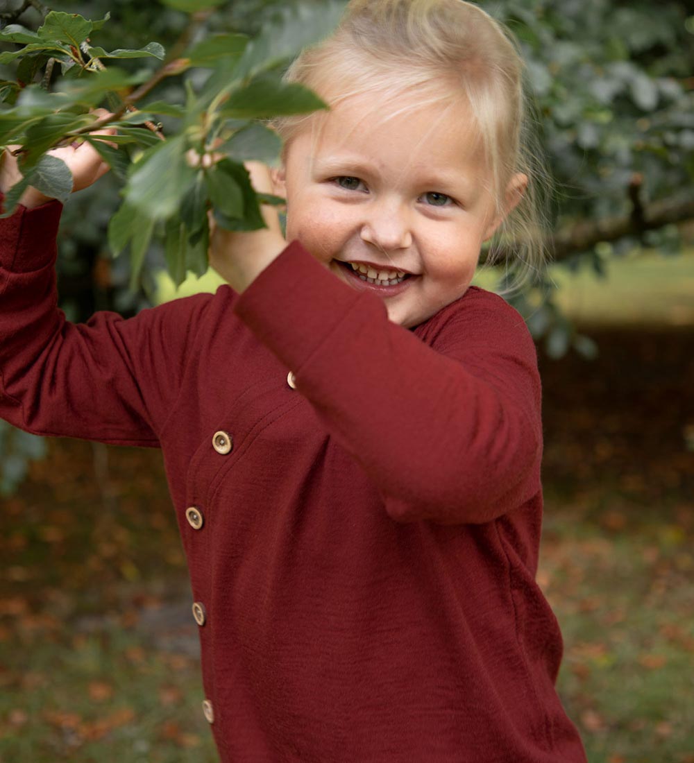 Joha Cardigan - Uld - Vinrød