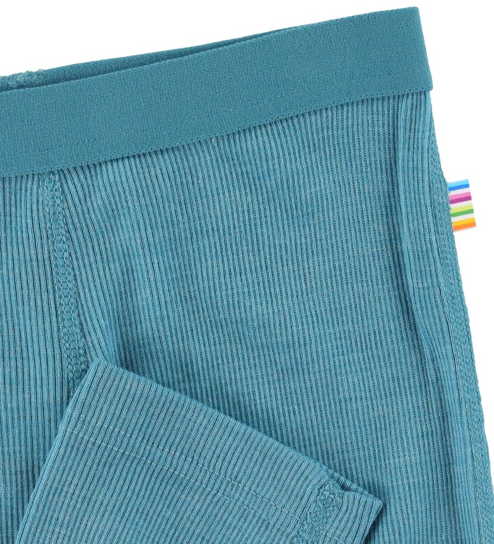 Joha Leggings - Uld/Silke - Rib - Blå