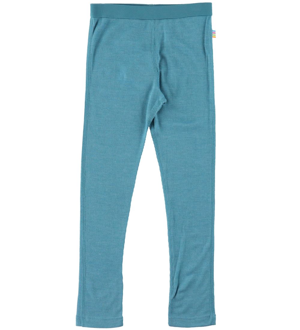 Joha Leggings - Uld/Silke - Rib - Blå
