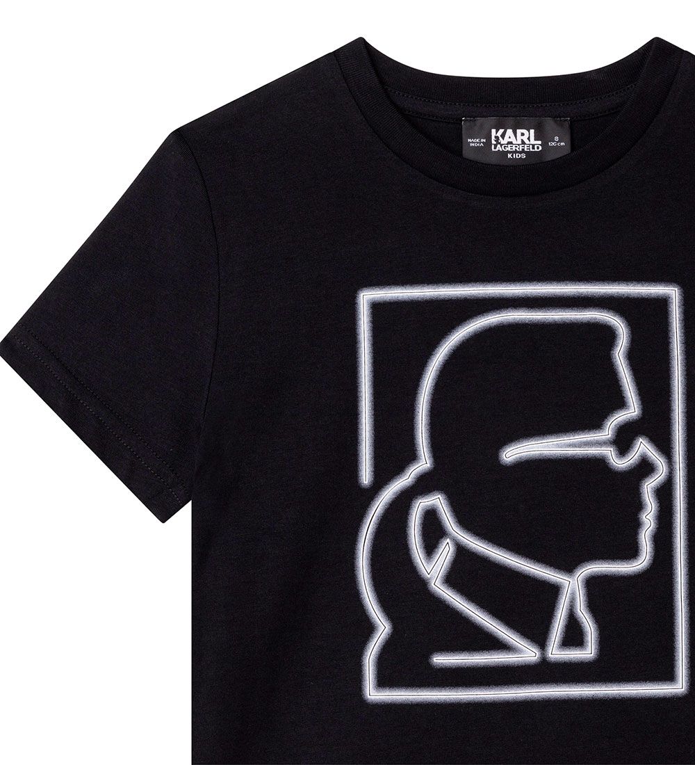 Karl Lagerfeld T-shirt - Tron - Sort m. Hvid