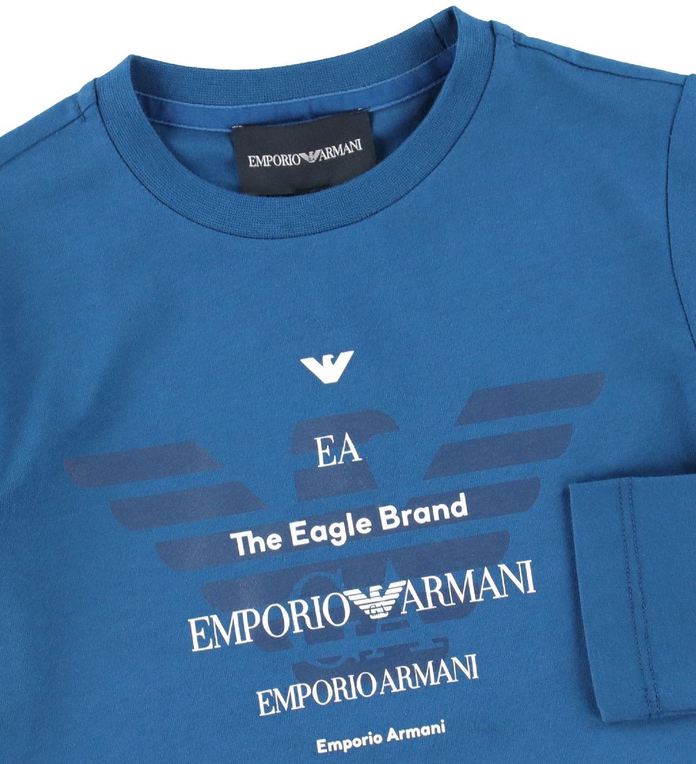 Emporio Armani Bluse - Morocan Blue m. Tekst