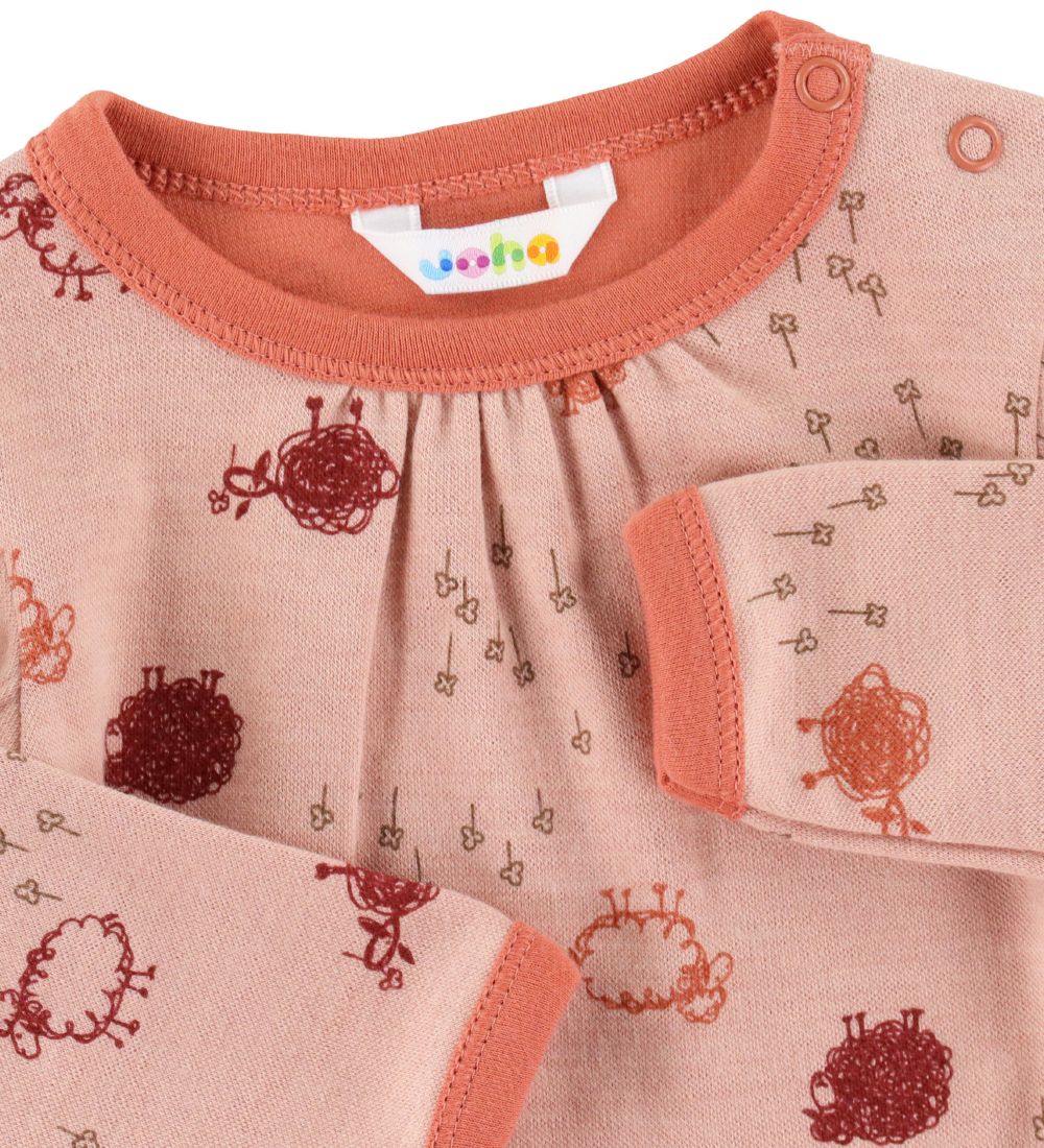Joha Body l/æ - Uld/Bomuld - Støvet Rosa m. Får