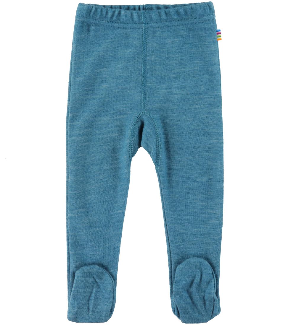 Joha Leggings m. Fod - Uld/Bambus - Blå