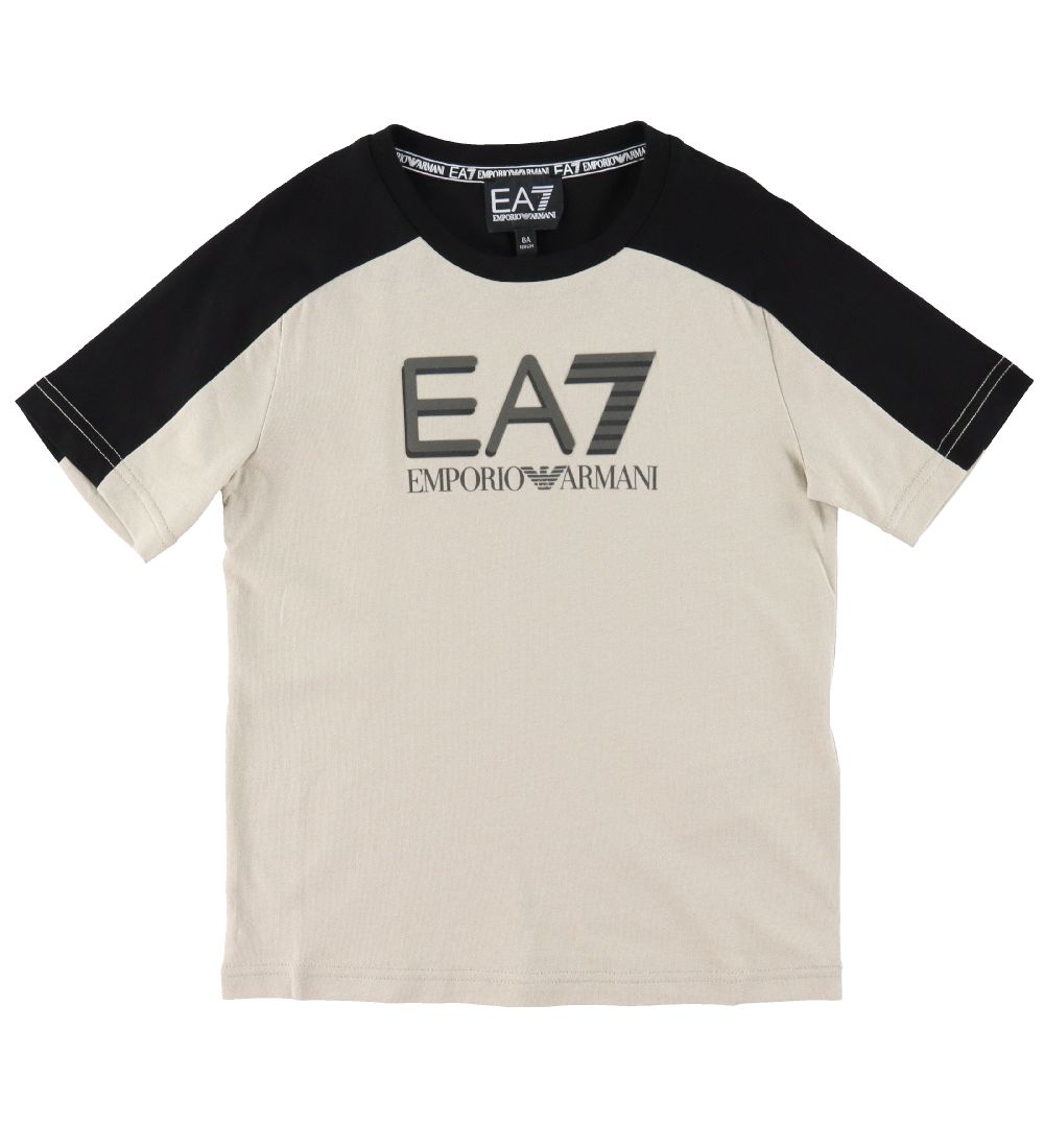 EA7 T-shirt - Silver Cloud m. Sort