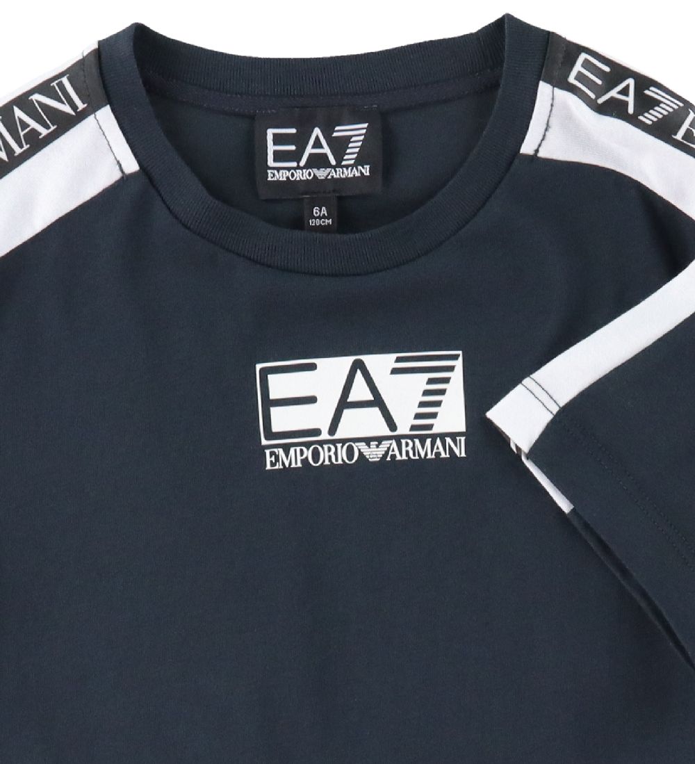EA7 T-shirt - Night Blue m. Hvid