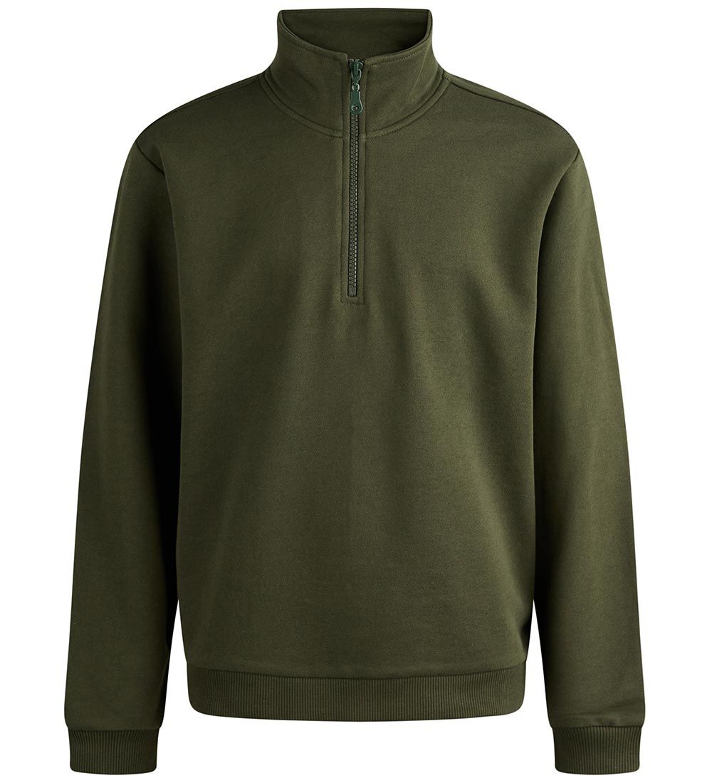 Grunt Sweatshirt - Delfo Sweat Half Zip - Army Green