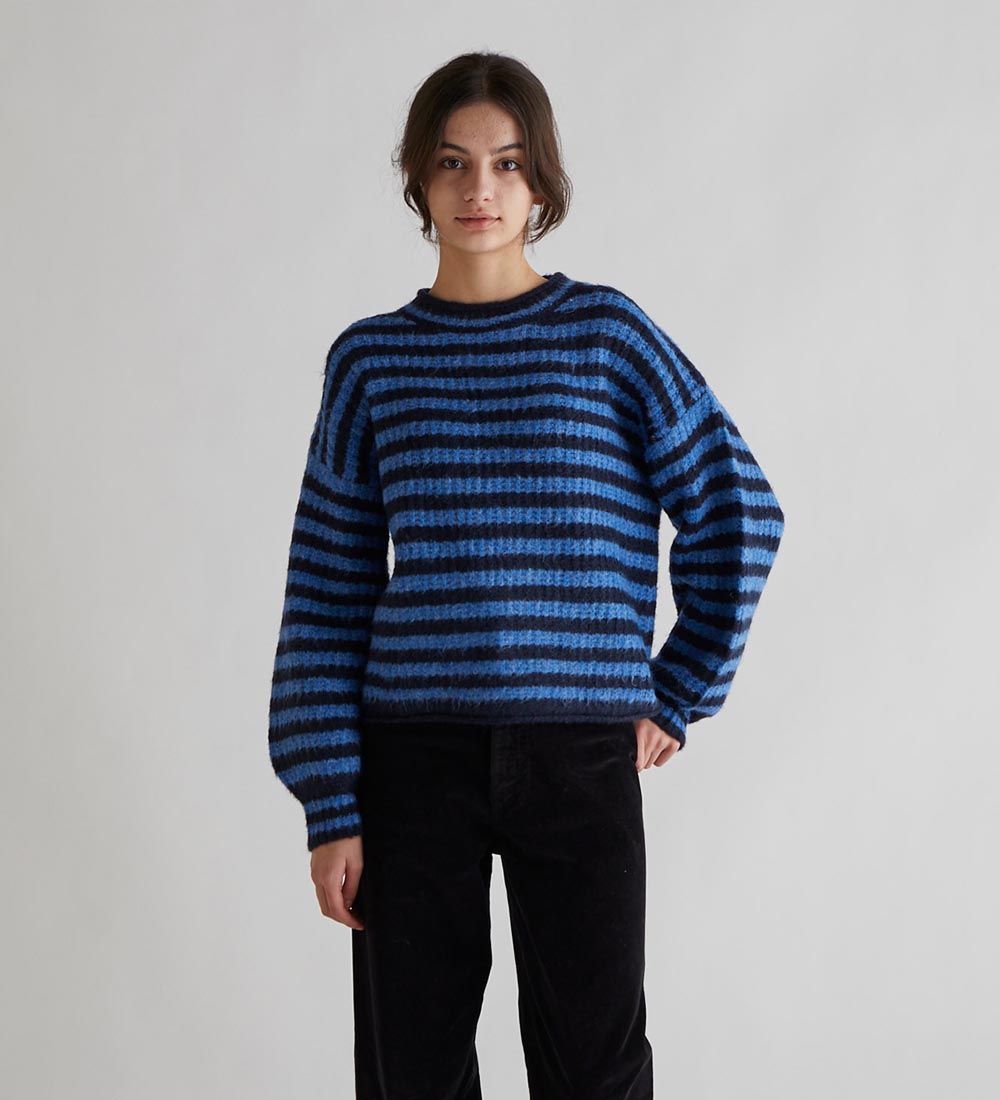 Grunt Bluse - Chlue Stripe Knitt - Navy