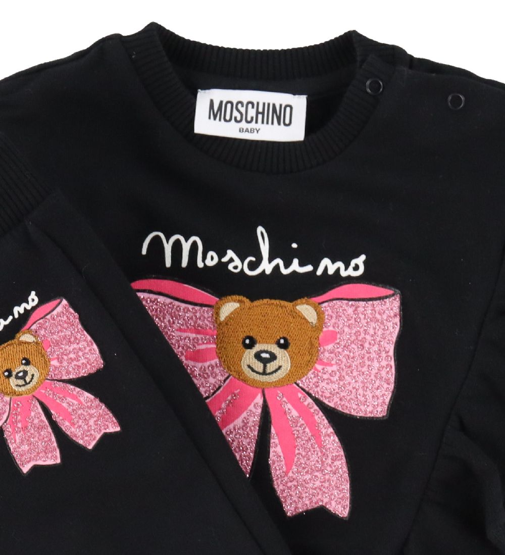 Moschino Sweatsæt - Sort m. Rosa/Glimmer