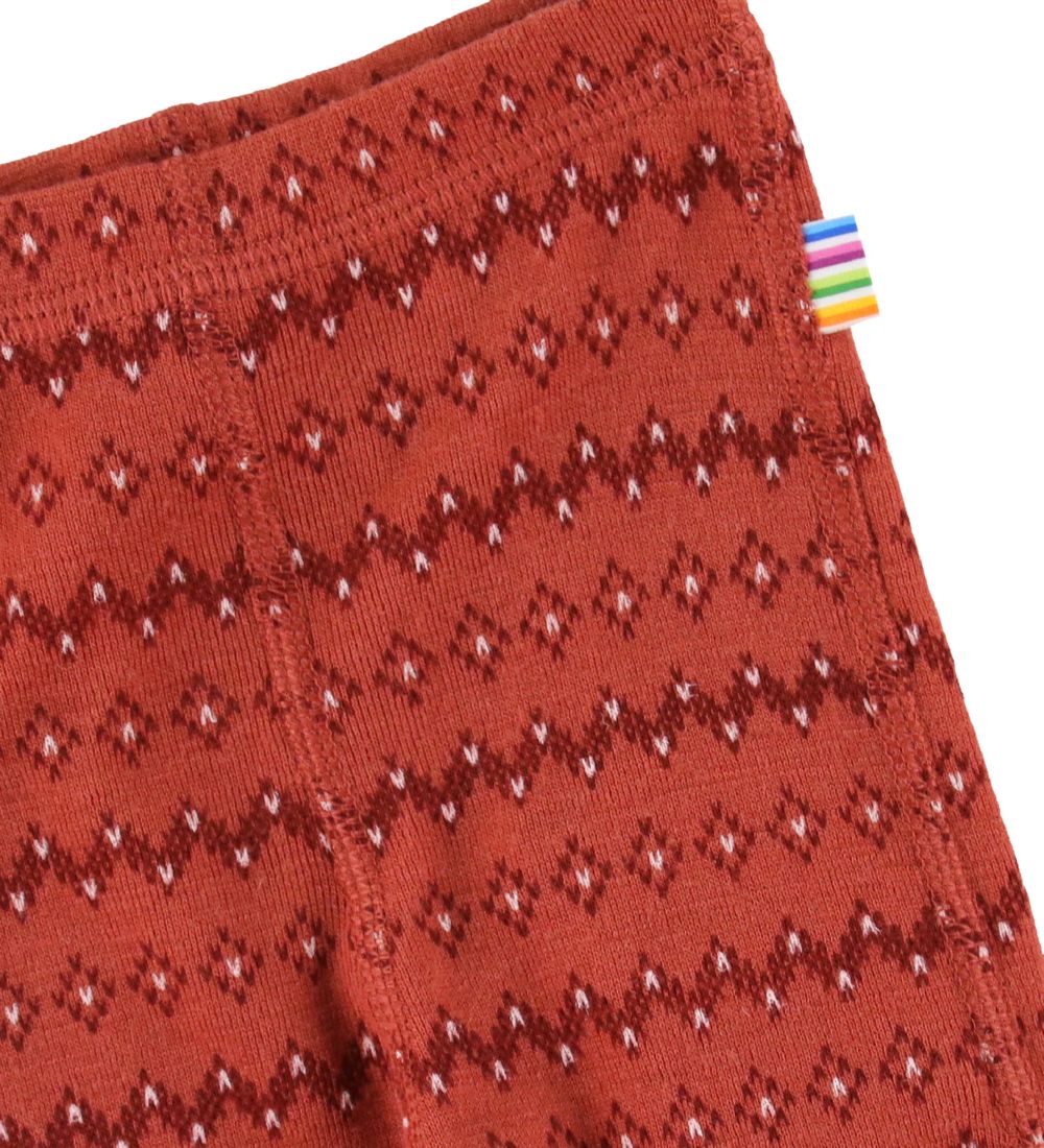 Joha Leggings - Uld - Rødbrun m. Mønster