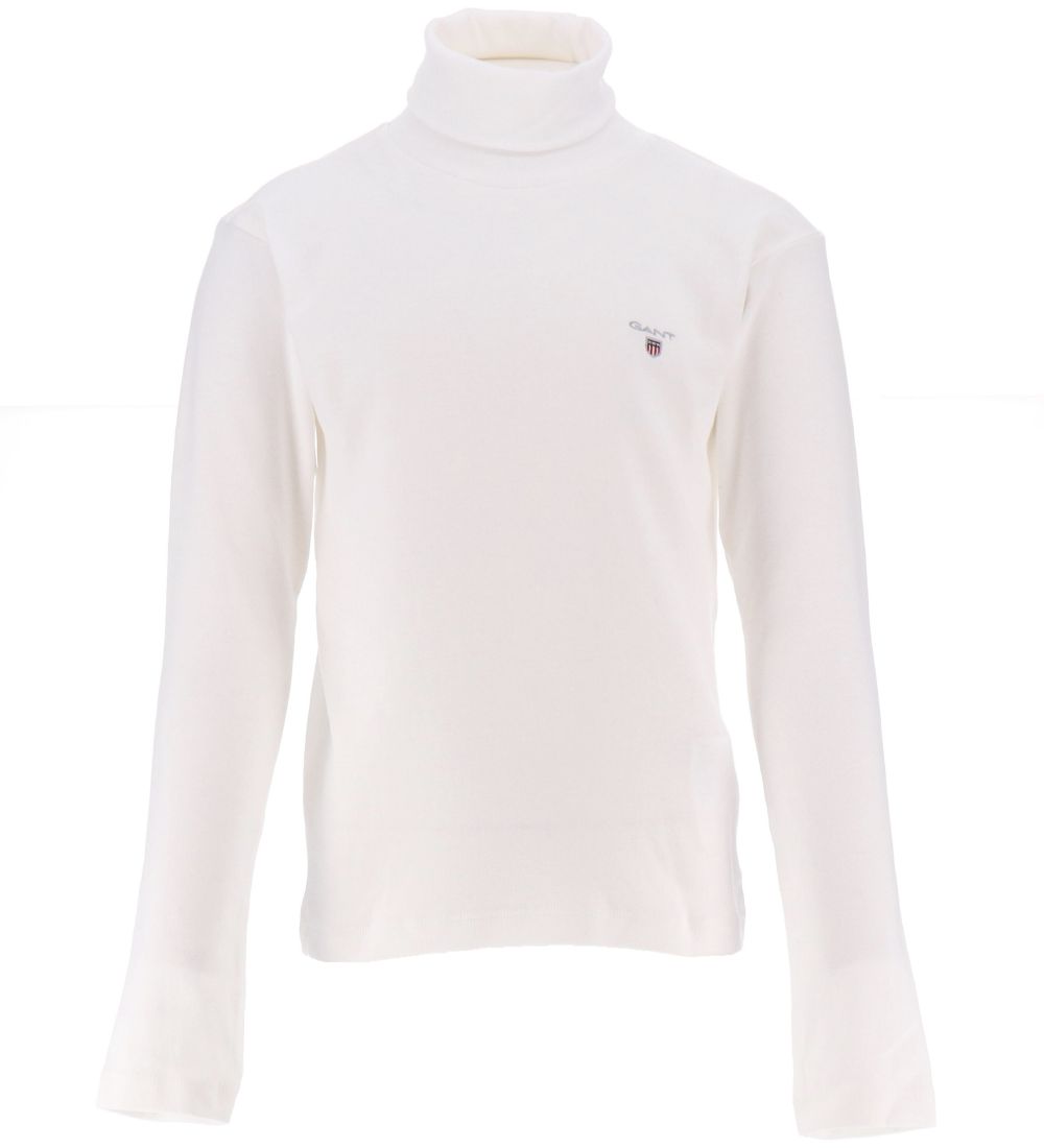 GANT Bluse - Original Turtleneck - Hvid