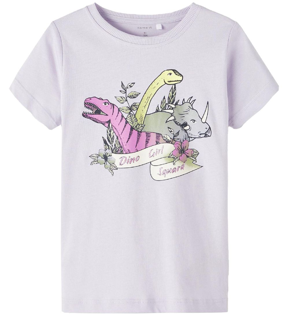 Name It T-shirt - NmfBrigita - 2-pak - Purple Heather/Cyclamen