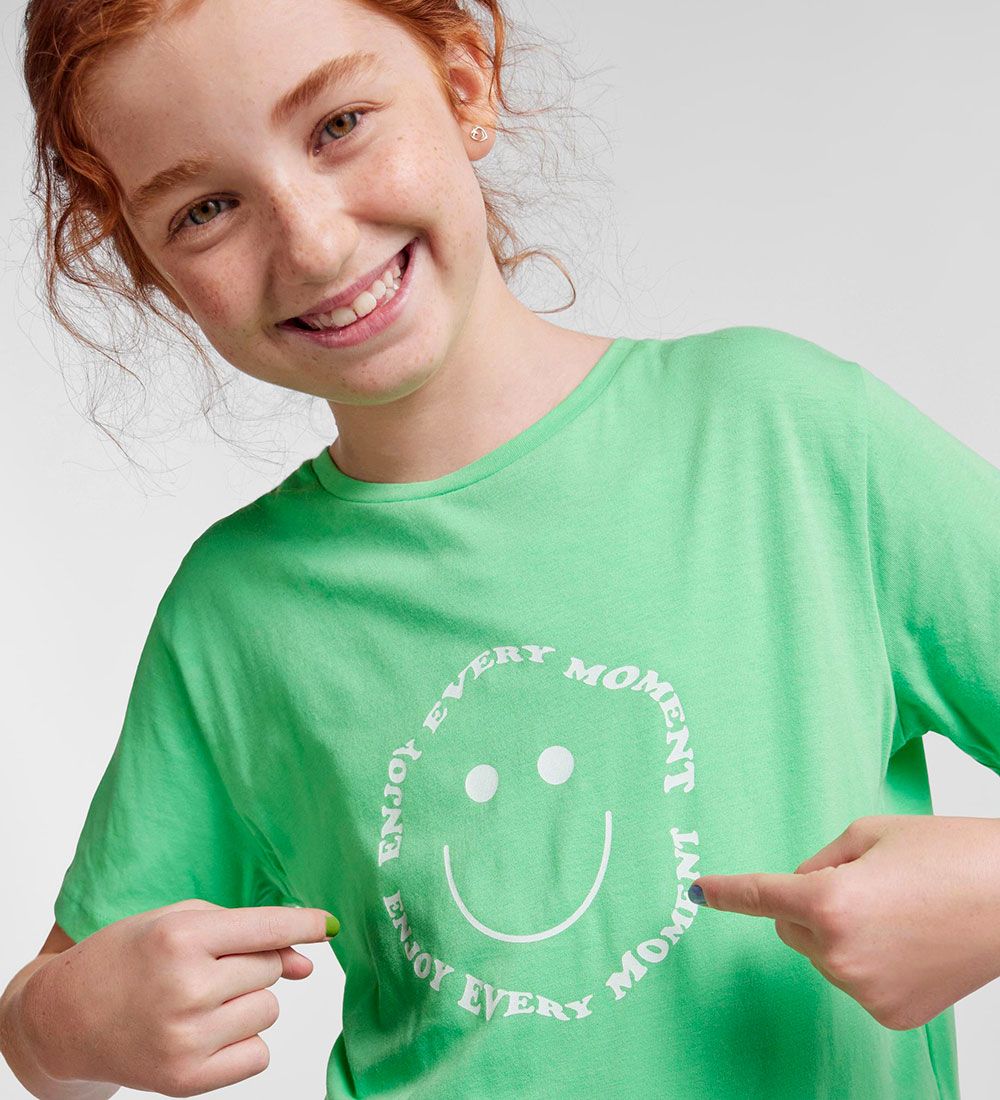 Pieces Kids T-shirt - PkFibbi - Irish Green/Bright White