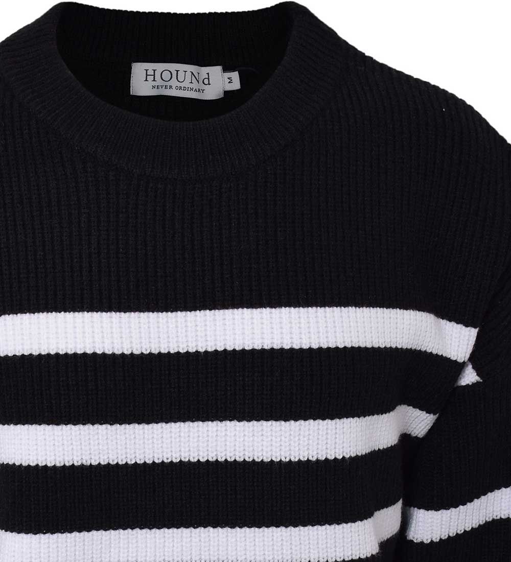 Hound Bluse - Strik - Striped Knit - Sort/Hvid
