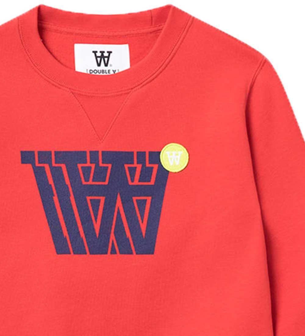 Wood Wood Sweatshirt - Rod Badge Logo - Apple Red