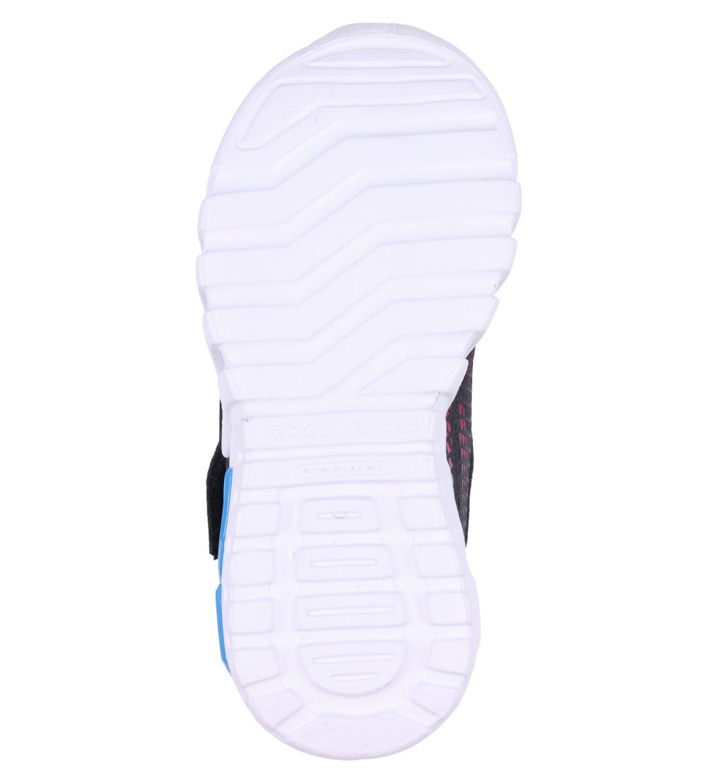 Skechers Sko m. Lys - Flex Glow Elite - Vorlo - Sort/Rød/Blå
