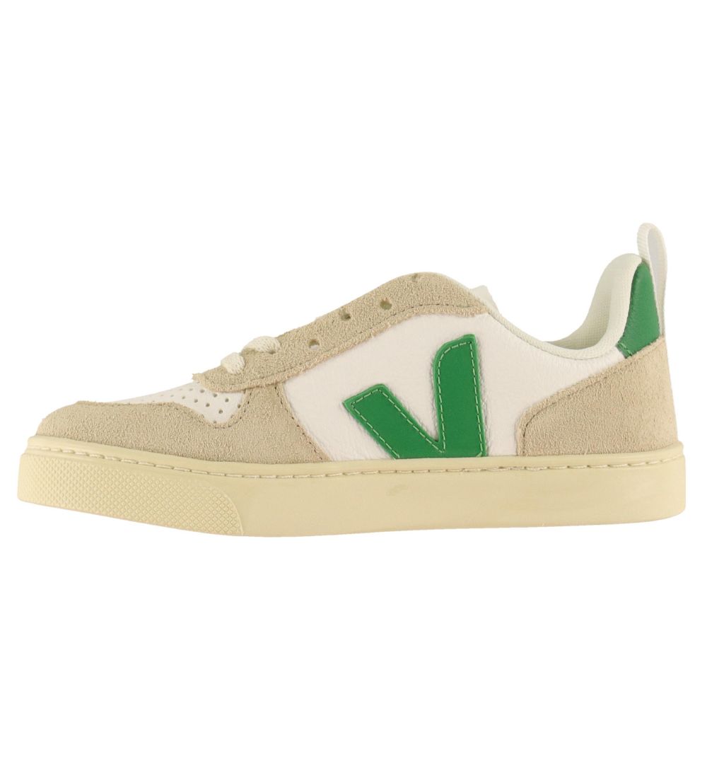 Veja Sneakers - Small V-10 Laces Chromefree Leather - Extra-Whit