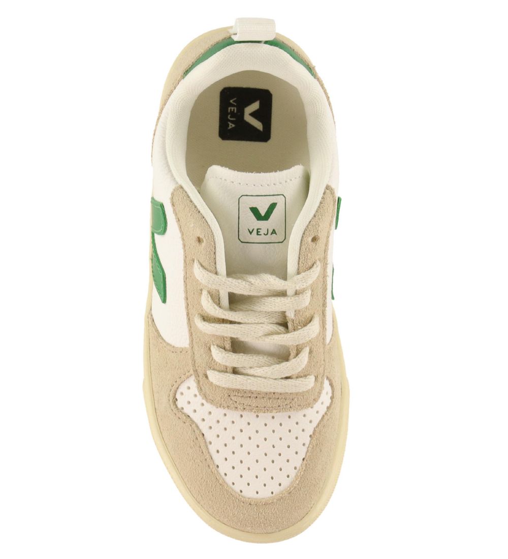 Veja Sneakers - Small V-10 Laces Chromefree Leather - Extra-Whit
