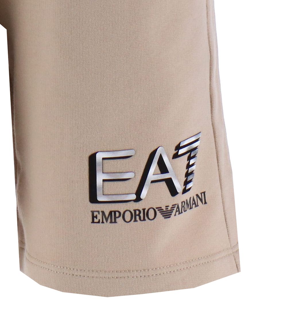 EA7 Sweatshorts - Oxford Tan m. Sølv