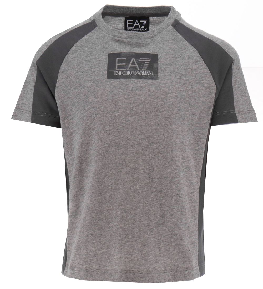 EA7 T-shirt - Grmeleret m. Mrkegr