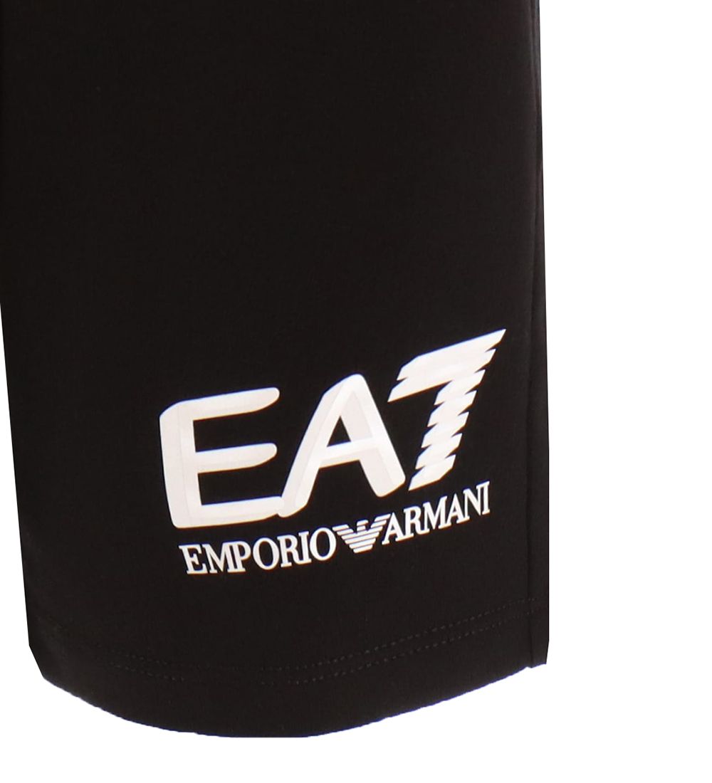 EA7 Sweatshorts - Sort m. Hvid